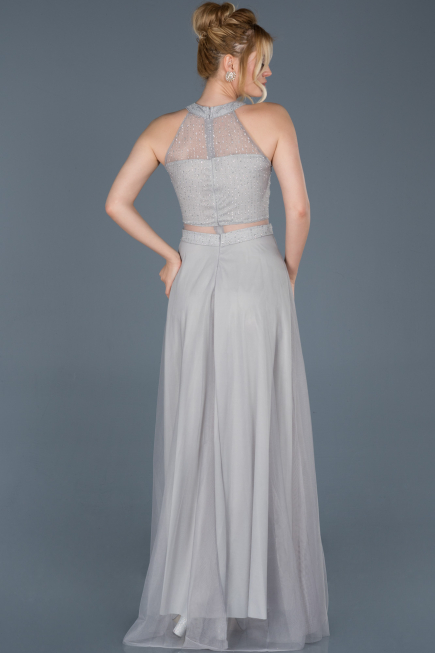 Long Grey Engagement Dress ABU766