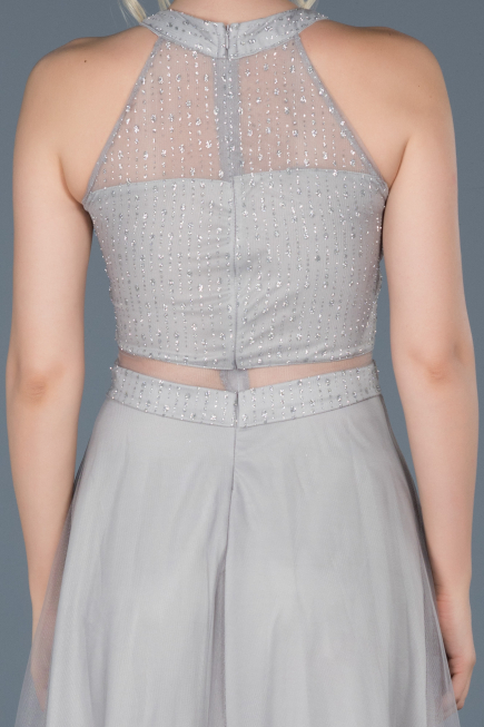 Long Grey Engagement Dress ABU766
