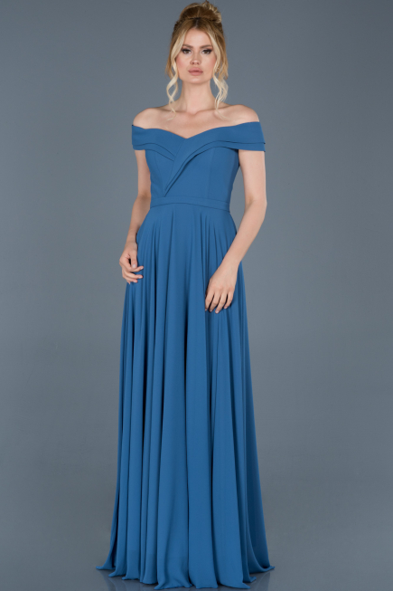 Long Indigo Engagement Dress ABU012