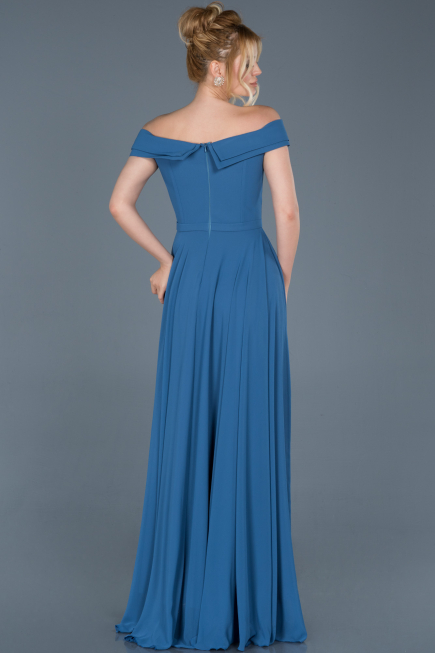 Long Indigo Engagement Dress ABU012