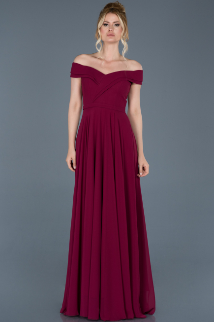 Long Plum Engagement Dress ABU012
